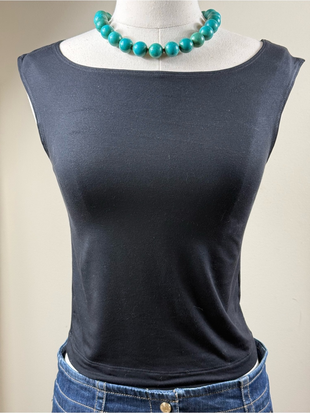 Maje Black Sleeveless Boat Neck Top Sz 2